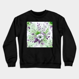 White Purple Spring Flowers Crewneck Sweatshirt